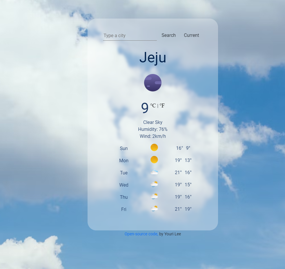 image of weather app project